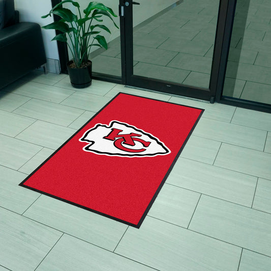 Kansas City Chiefs 3X5 High-Traffic Mat with Durable Rubber Backing - Portrait Orientation - Kansas City Chiefs