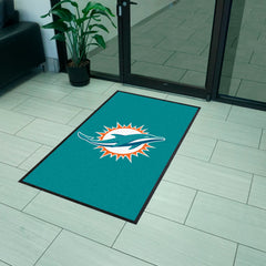 Miami Dolphins 3X5 High-Traffic Mat with Durable Rubber Backing - Portrait Orientation - Miami Dolphins