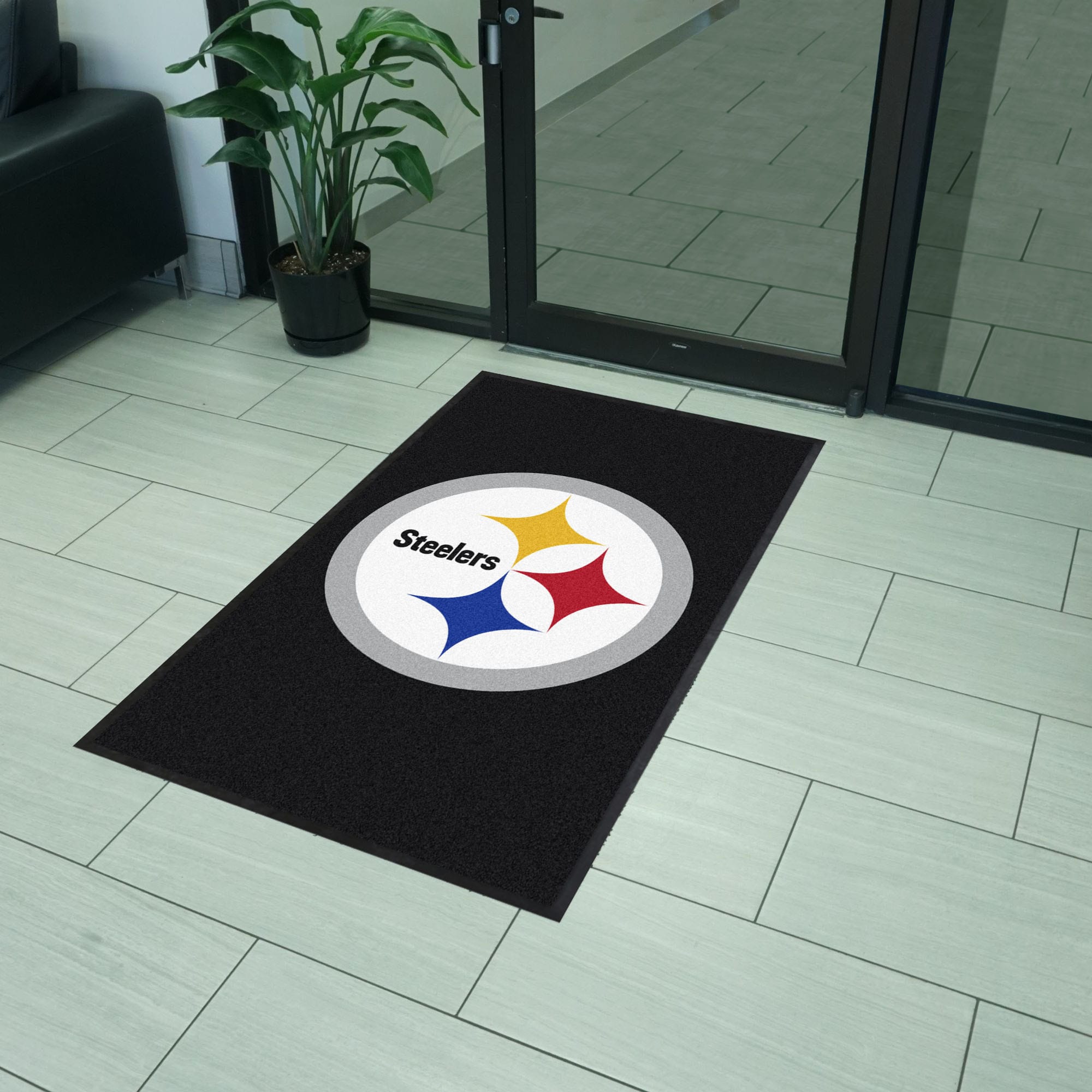 Pittsburgh Steelers 3X5 High-Traffic Mat with Durable Rubber Backing - Portrait Orientation - Pittsburgh Steelers