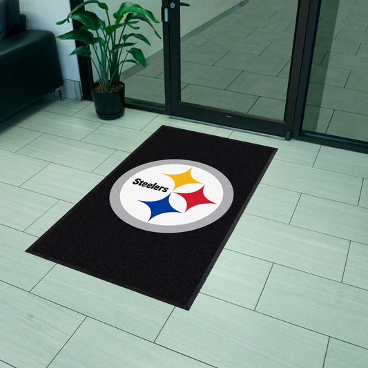 Pittsburgh Steelers 3X5 High-Traffic Mat with Durable Rubber Backing - Portrait Orientation - Pittsburgh Steelers
