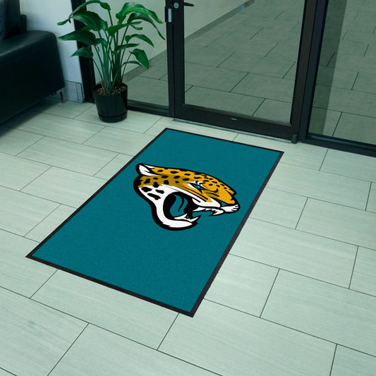 Jacksonville Jaguars 3X5 High-Traffic Mat with Durable Rubber Backing - Portrait Orientation - Jacksonville Jaguars
