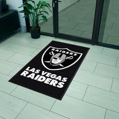 Las Vegas Raiders 3X5 High-Traffic Mat with Durable Rubber Backing - Portrait Orientation - Las Vegas Raiders