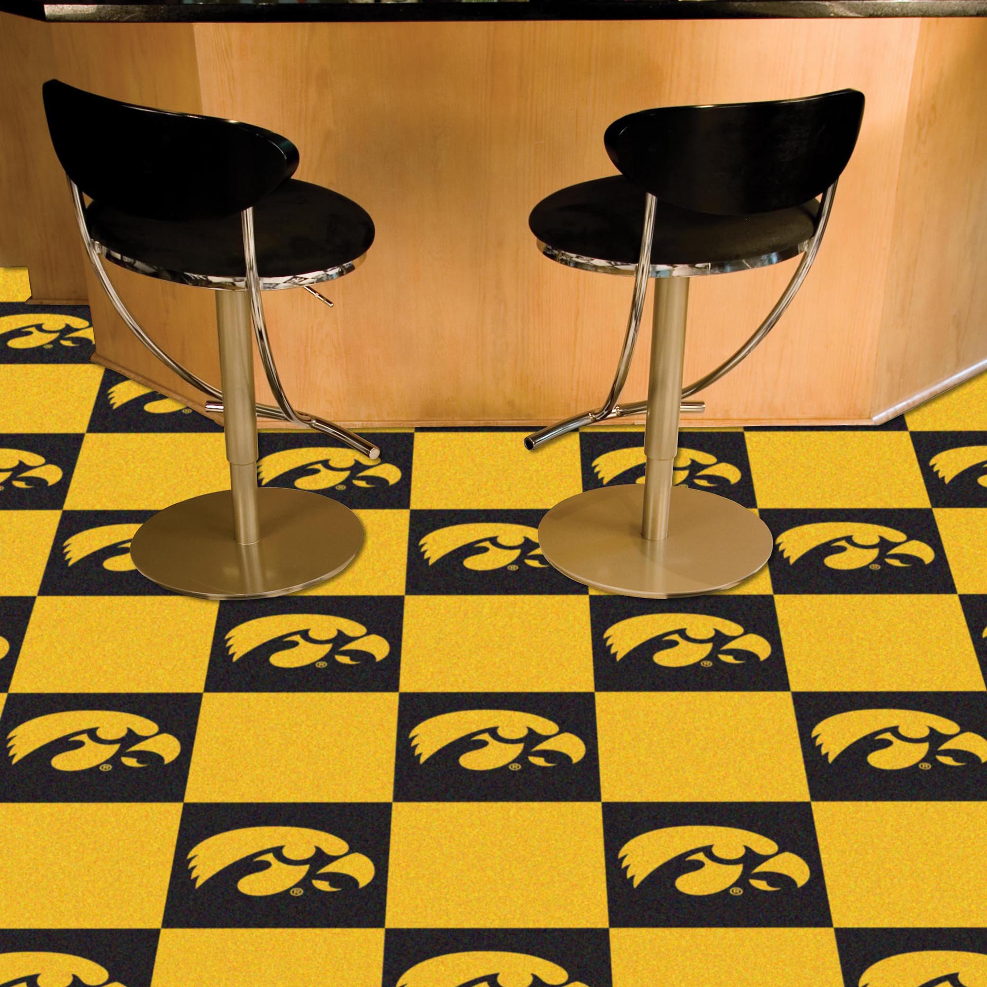 Iowa Hawkeyes Team Carpet Tiles - 45 Sq Ft. - Iowa