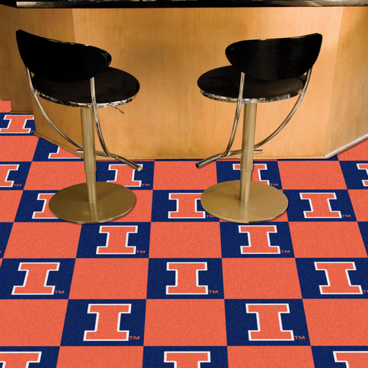 Illinois Illini Team Carpet Tiles - 45 Sq Ft. - Illinois