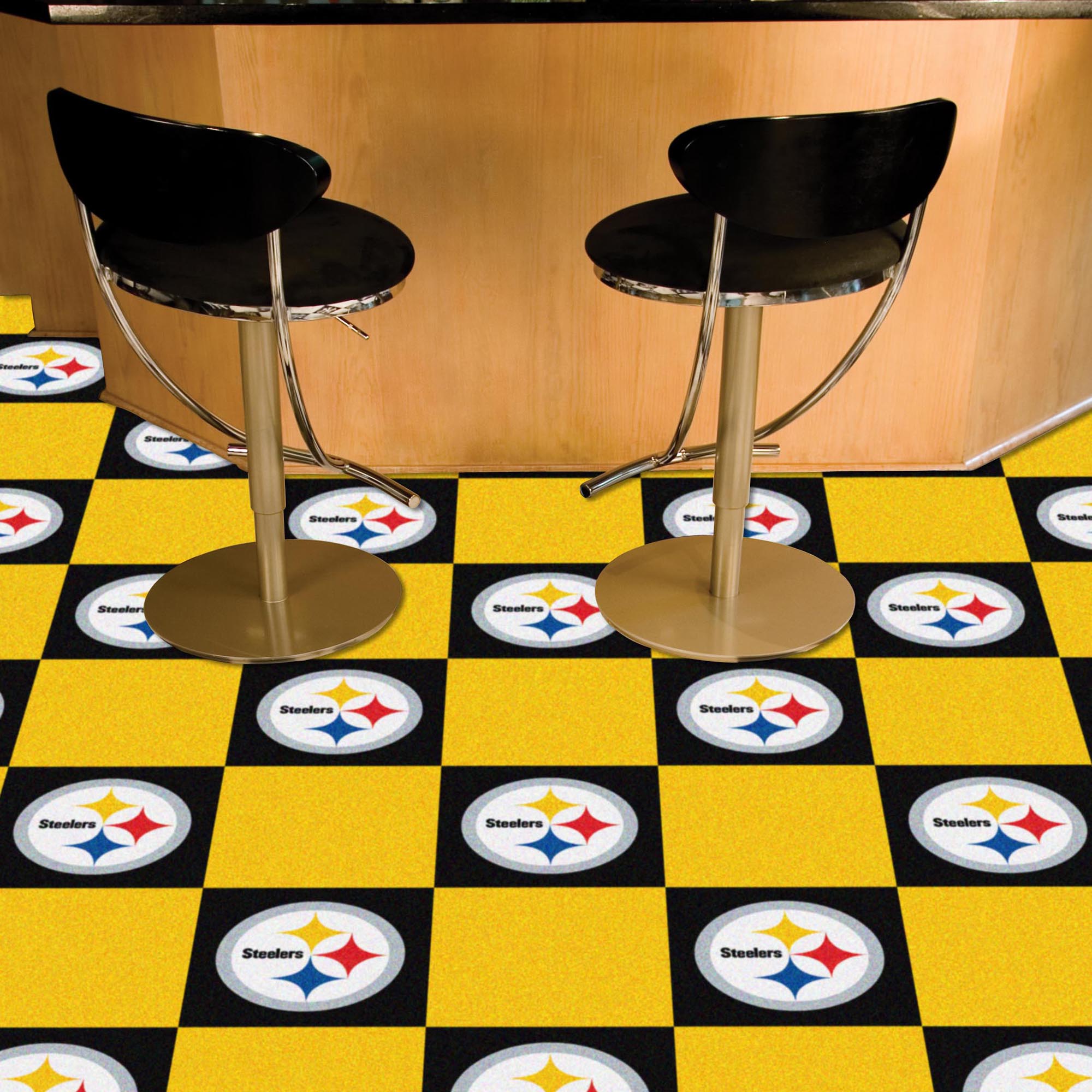 Pittsburgh Steelers Team Carpet Tiles - 45 Sq Ft. - Pittsburgh Steelers