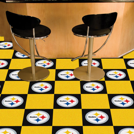 Pittsburgh Steelers Team Carpet Tiles - 45 Sq Ft. - Pittsburgh Steelers