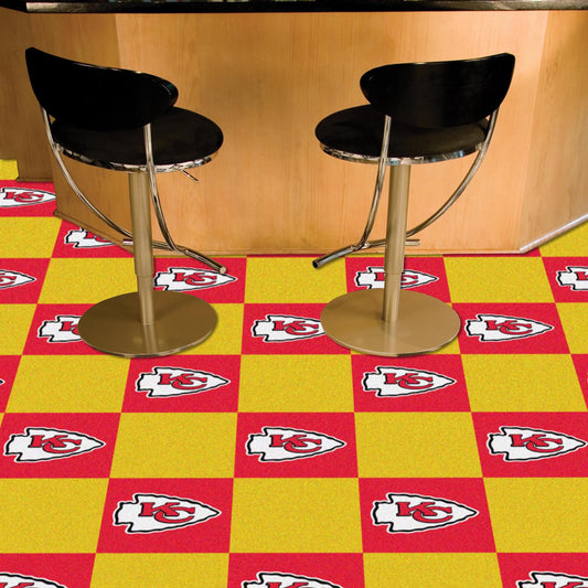 Kansas City Chiefs Team Carpet Tiles - 45 Sq Ft. - Kansas City Chiefs
