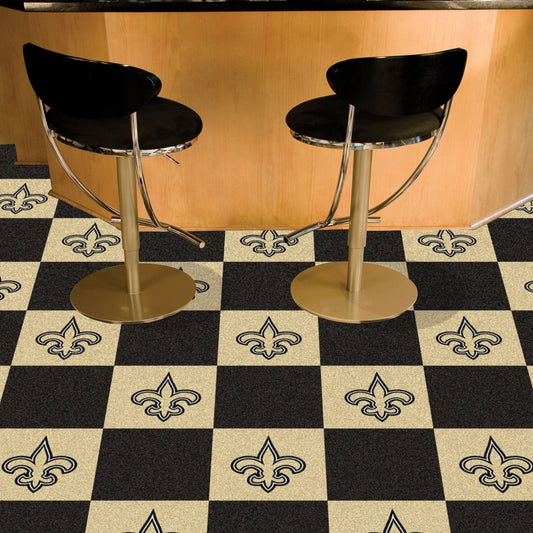 New Orleans Saints Team Carpet Tiles - 45 Sq Ft. - New Orleans Saints