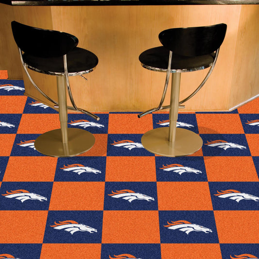Denver Broncos Team Carpet Tiles - 45 Sq Ft. - Denver Broncos
