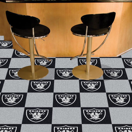Las Vegas Raiders Team Carpet Tiles - 45 Sq Ft. - Las Vegas Raiders