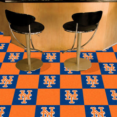 New York Mets "NY" Hat Logo Team Carpet Tiles - 45 Sq Ft. - New York Mets