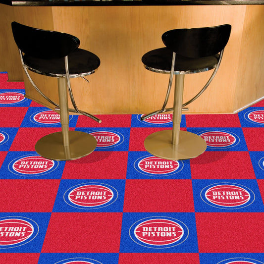 Detroit Pistons Team Carpet Tiles - 45 Sq Ft. - Detroit Pistons