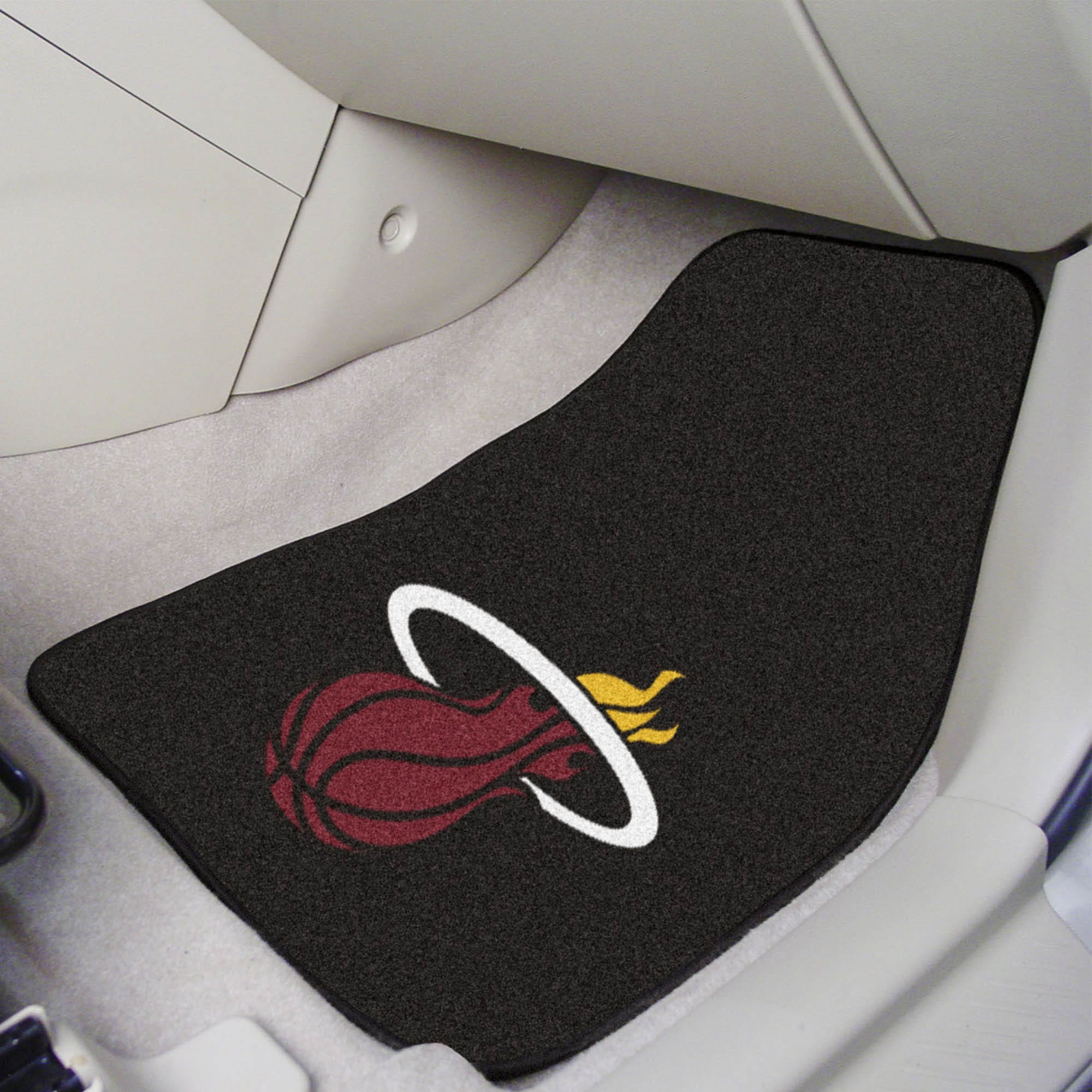Miami Heat Front Carpet Car Mat Set - 2 Pieces