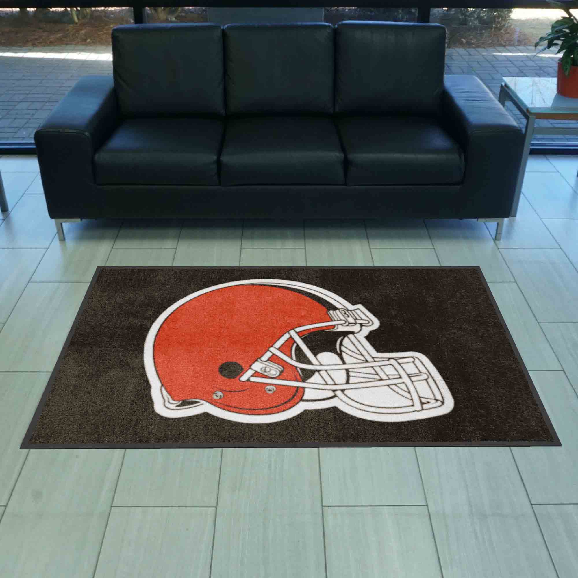 Cleveland Browns 4X6 High-Traffic Mat with Durable Rubber Backing - Landscape Orientation - Cleveland Browns