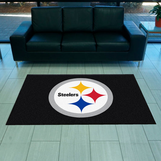 Pittsburgh Steelers 4X6 High-Traffic Mat with Durable Rubber Backing - Landscape Orientation - Pittsburgh Steelers