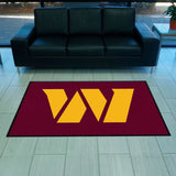 Washington Football Team 4X6 High-Traffic Mat with Durable Rubber Backing - Landscape Orientation - Washington Commanders