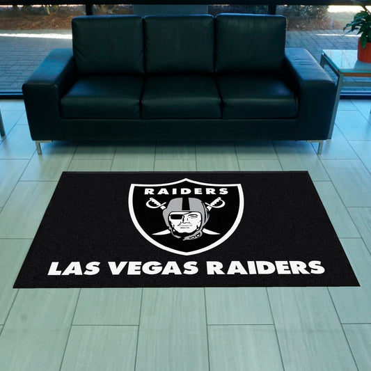 Las Vegas Raiders 4X6 High-Traffic Mat with Durable Rubber Backing - Landscape Orientation - Las Vegas Raiders