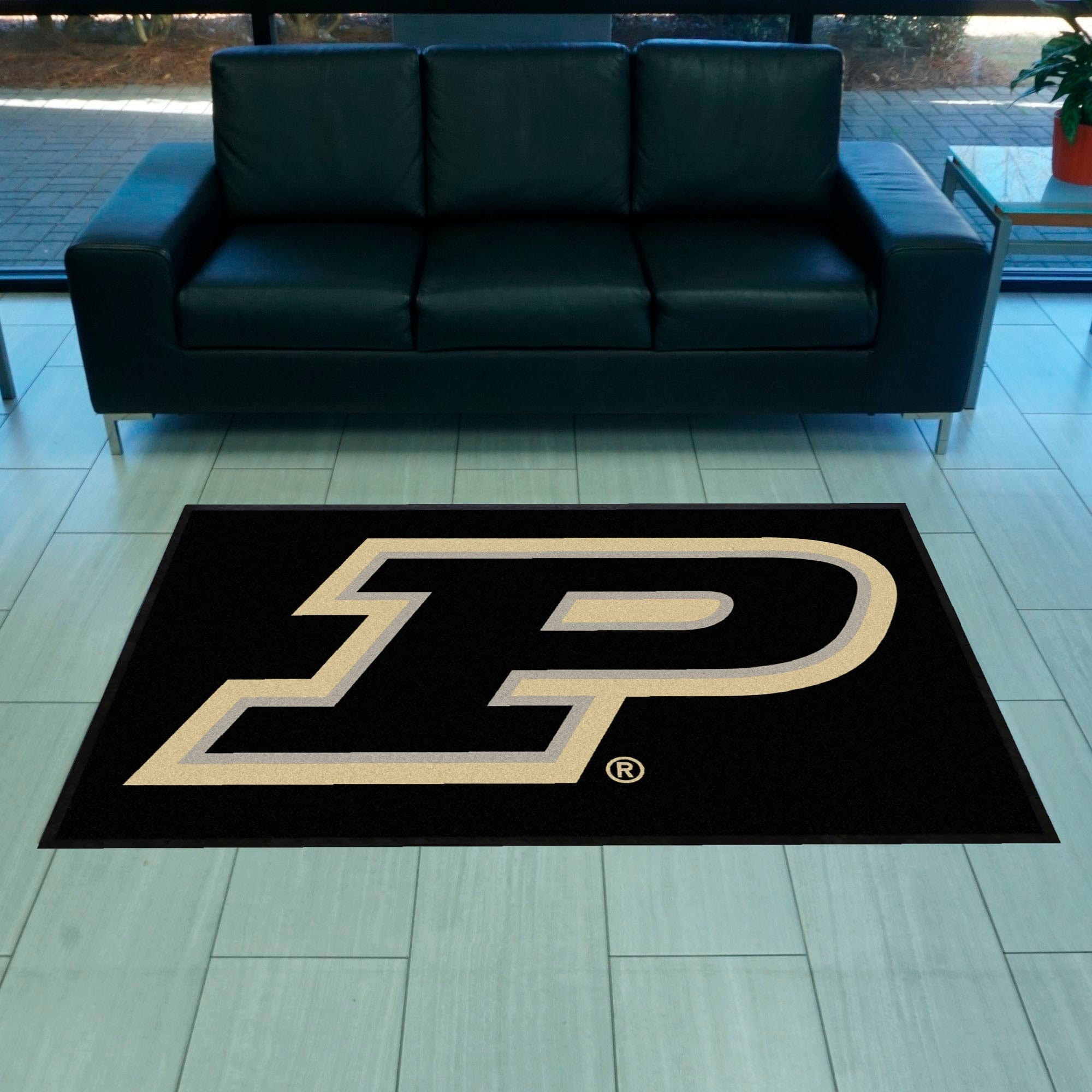 Purdue 4X6 High-Traffic Mat with Durable Rubber Backing - Landscape Orientation - Purdue