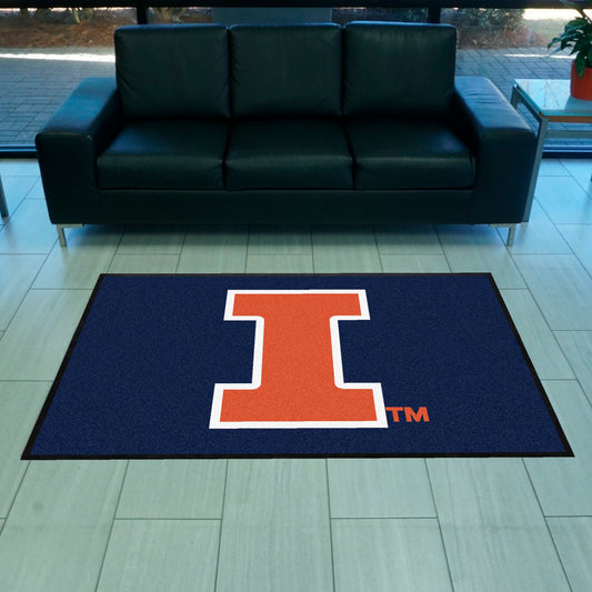 Illinois 4X6 High-Traffic Mat with Durable Rubber Backing - Landscape Orientation - Illinois