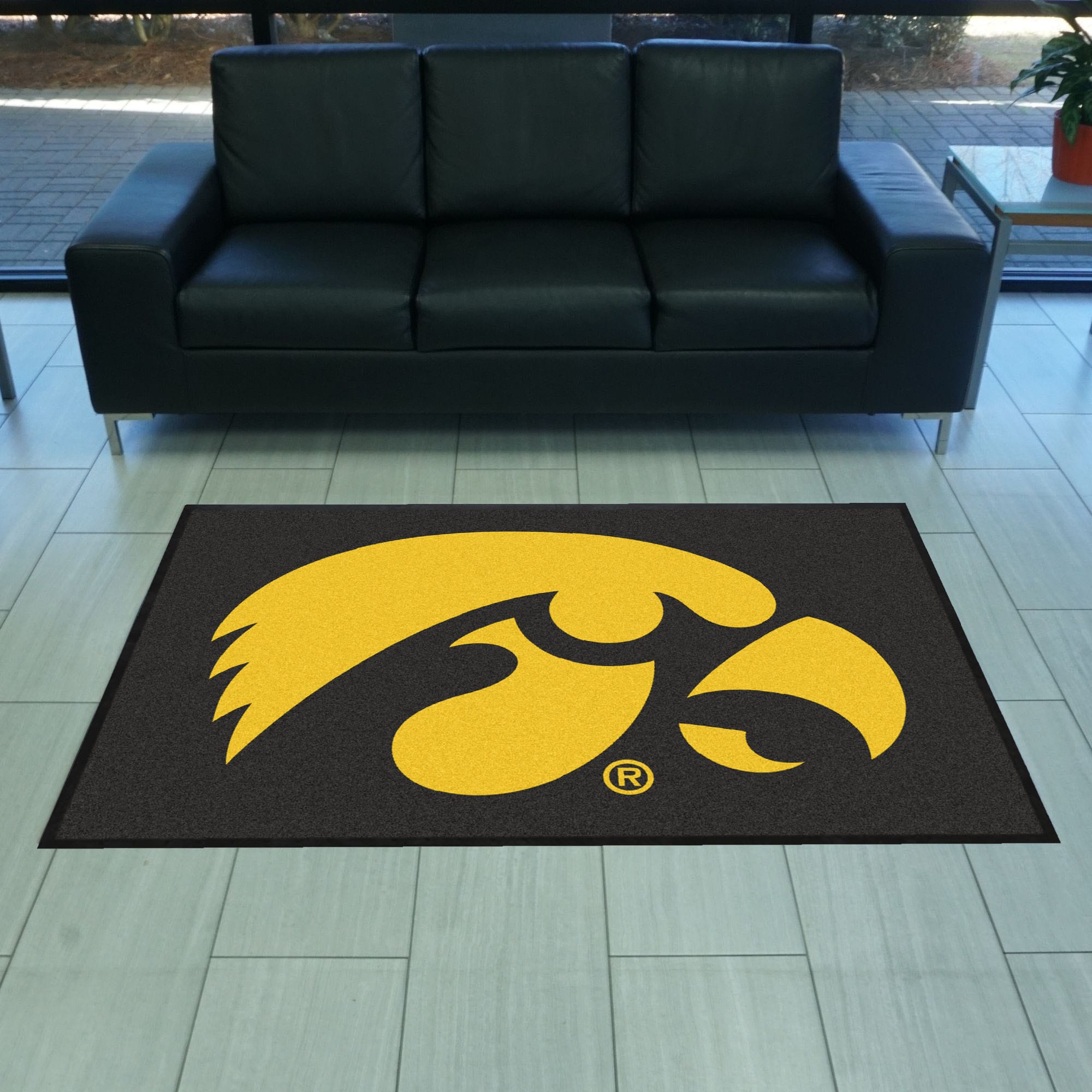 Iowa4X6 High-Traffic Mat with Durable Rubber Backing - Landscape Orientation - Iowa