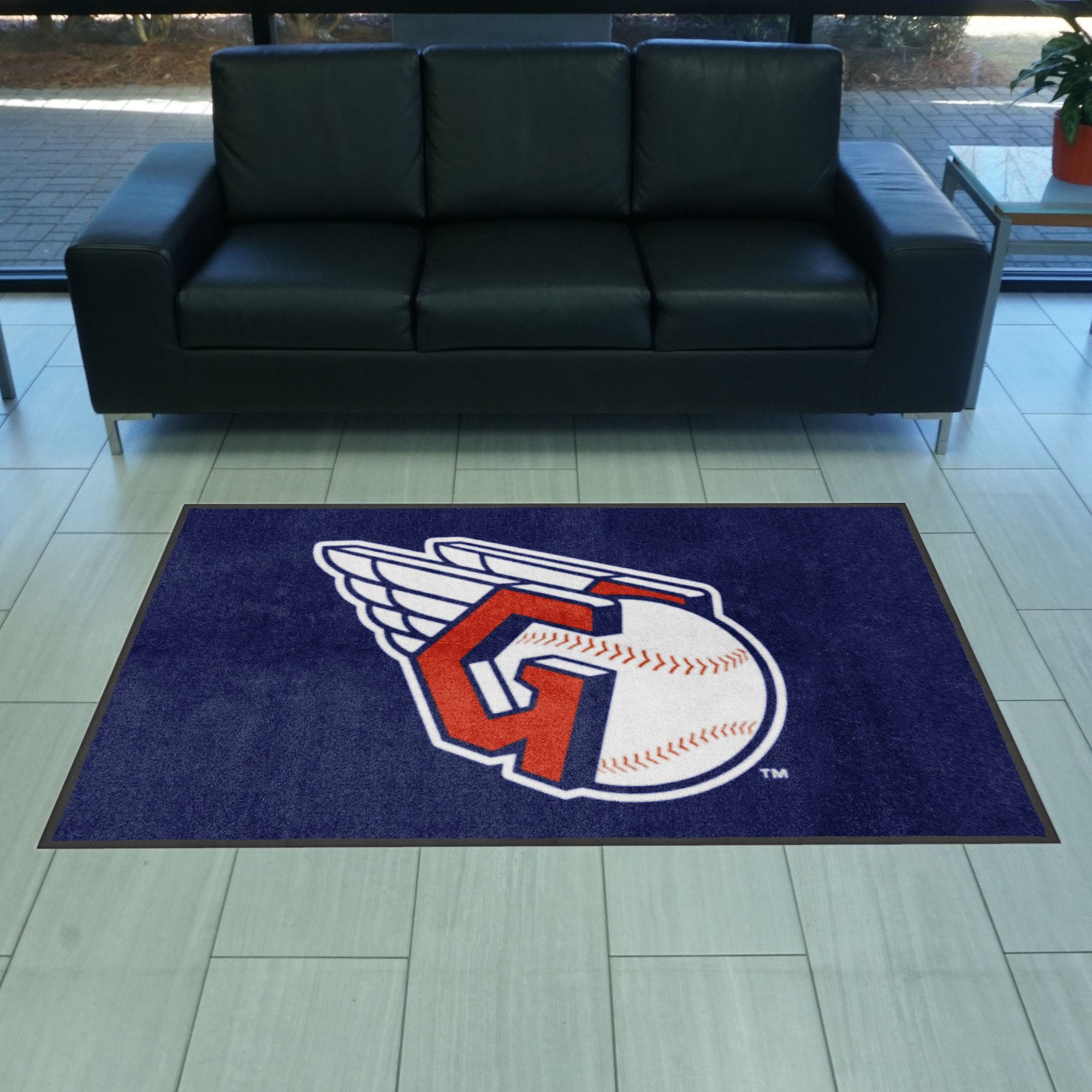 Cleveland Indians 4X6 High-Traffic Mat with Durable Rubber Backing - Landscape Orientation - Cleveland Indians
