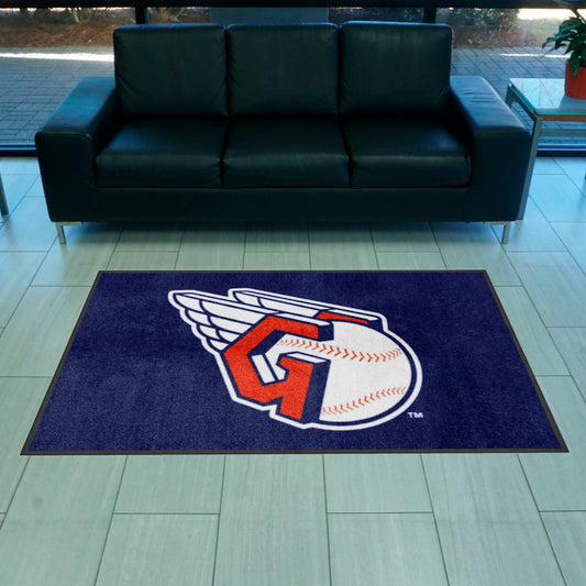 Cleveland Indians 4X6 High-Traffic Mat with Durable Rubber Backing - Landscape Orientation - Cleveland Indians