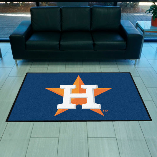 Houston Astros 4X6 High-Traffic Mat with Durable Rubber Backing - Landscape Orientation - Houston Astros