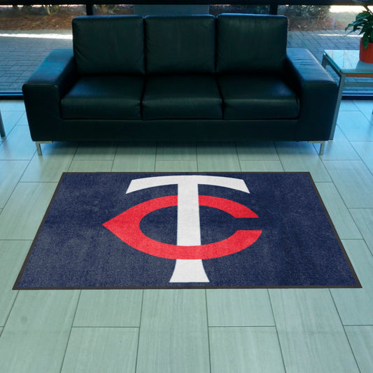 Minnesota Twins 4X6 High-Traffic Mat with Durable Rubber Backing - Landscape Orientation - Minnesota Twins