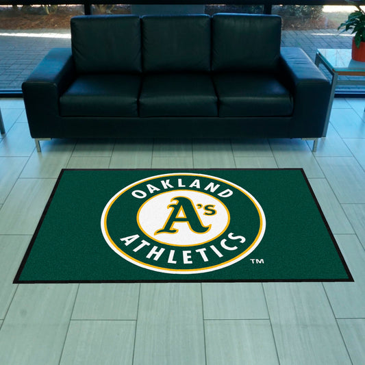 Oakland Athletics 4X6 High-Traffic Mat with Durable Rubber Backing - Landscape Orientation - Oakland Athletics