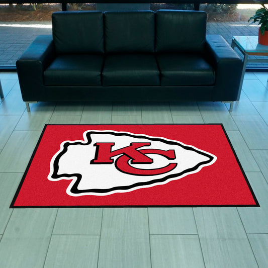 Kansas City Chiefs 4X6 High-Traffic Mat with Durable Rubber Backing - Landscape Orientation - Kansas City Chiefs