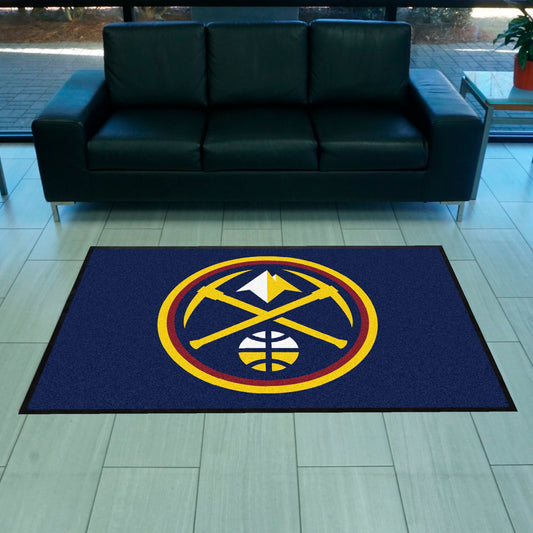 Denver Nuggets 4X6 High-Traffic Mat with Durable Rubber Backing - Landscape Orientation - Denver Nuggets