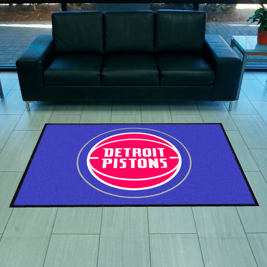 Detroit Pistons 4X6 High-Traffic Mat with Durable Rubber Backing - Landscape Orientation - Detroit Pistons