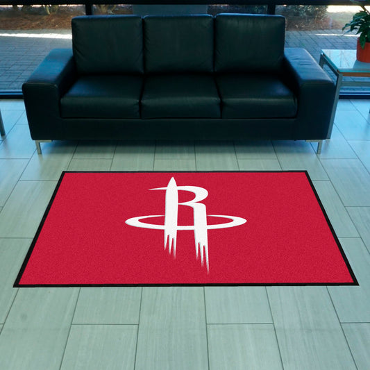 Houston Rockets 4X6 High-Traffic Mat with Durable Rubber Backing - Landscape Orientation - Houston Rockets