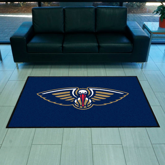 New Orleans Pelicans 4X6 High-Traffic Mat with Durable Rubber Backing - Landscape Orientation - New Orleans Pelicans