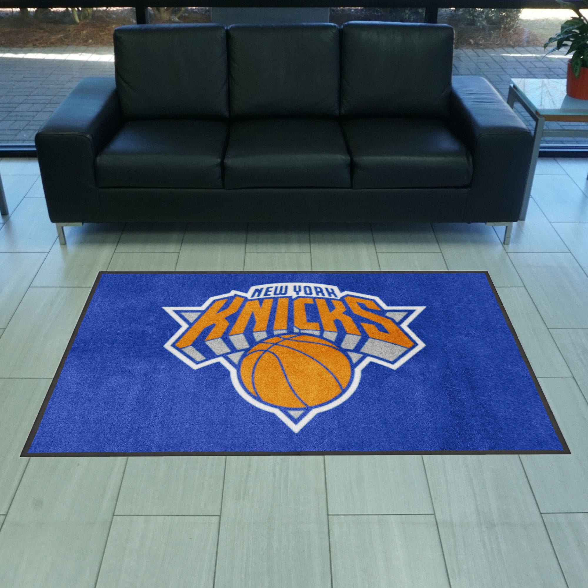 New York Knicks 4X6 High-Traffic Mat with Durable Rubber Backing - Landscape Orientation - New York Knicks