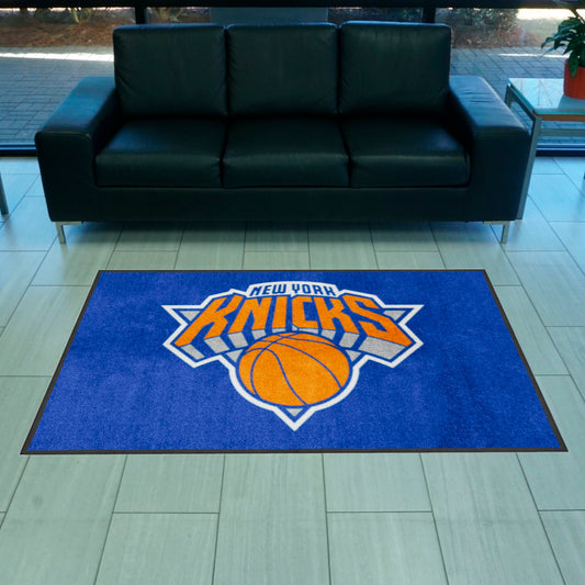 New York Knicks 4X6 High-Traffic Mat with Durable Rubber Backing - Landscape Orientation - New York Knicks
