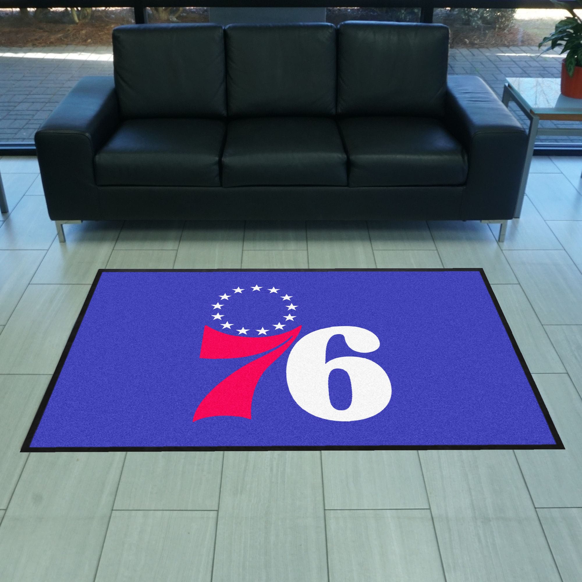 Philadelphia 76ers 4X6 High-Traffic Mat with Durable Rubber Backing - Landscape Orientation - Philadelphia 76ers