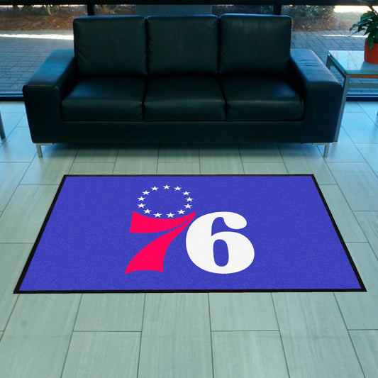 Philadelphia 76ers 4X6 High-Traffic Mat with Durable Rubber Backing - Landscape Orientation - Philadelphia 76ers