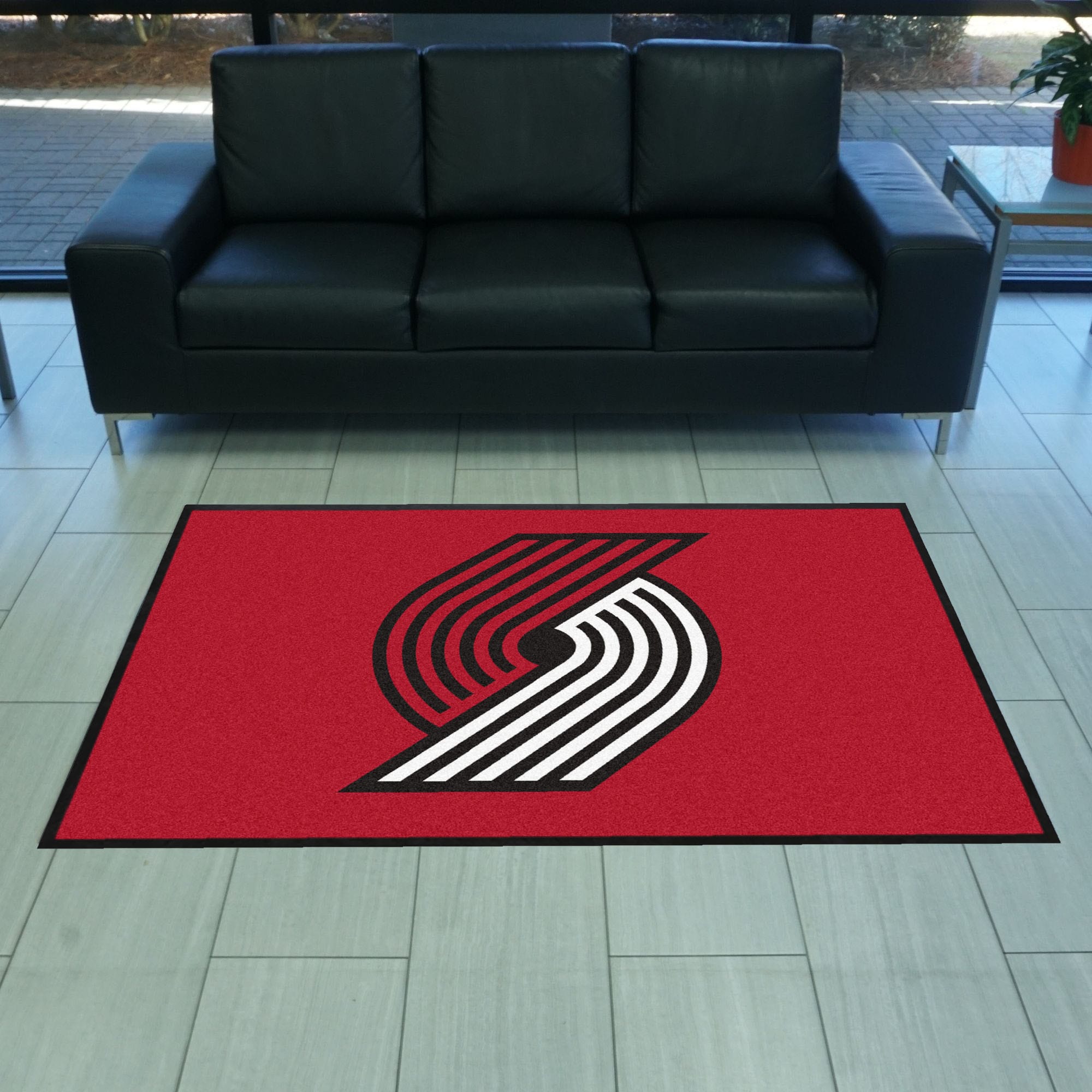 Portland Trail Blazers 4X6 High-Traffic Mat with Durable Rubber Backing - Landscape Orientation - Portland Trail Blazers