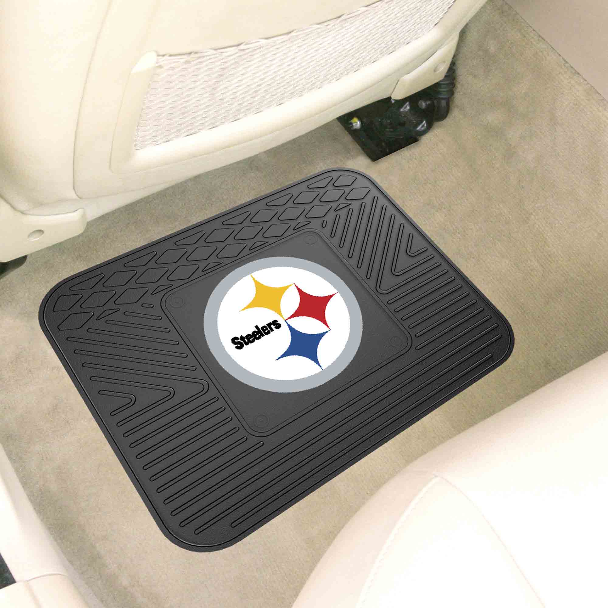 Pittsburgh Steelers Back Seat Car Utility Mat - 14in. x 17in. - Pittsburgh Steelers
