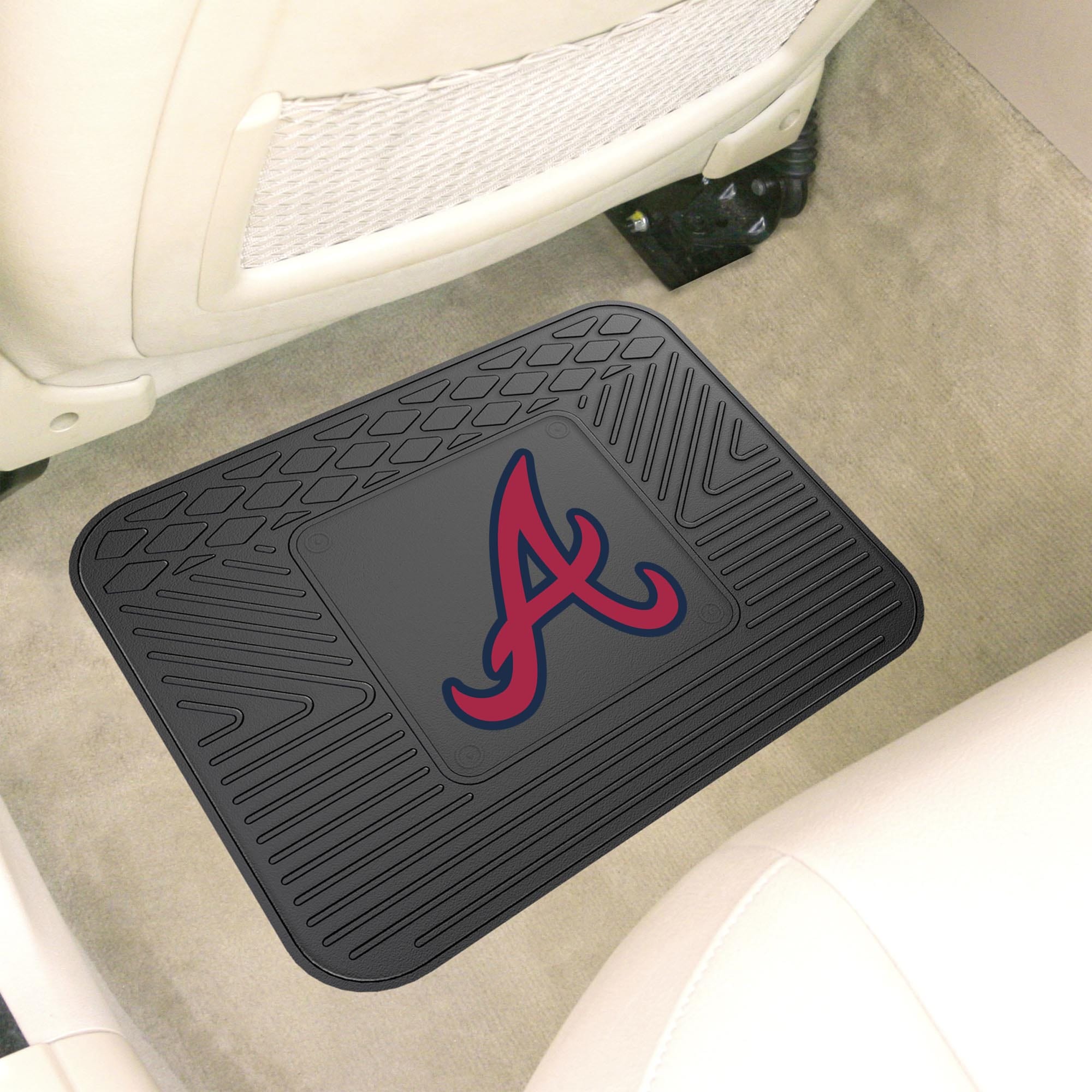 Atlanta Braves Back Seat Car Utility Mat - 14in. x 17in. - Atlanta Braves
