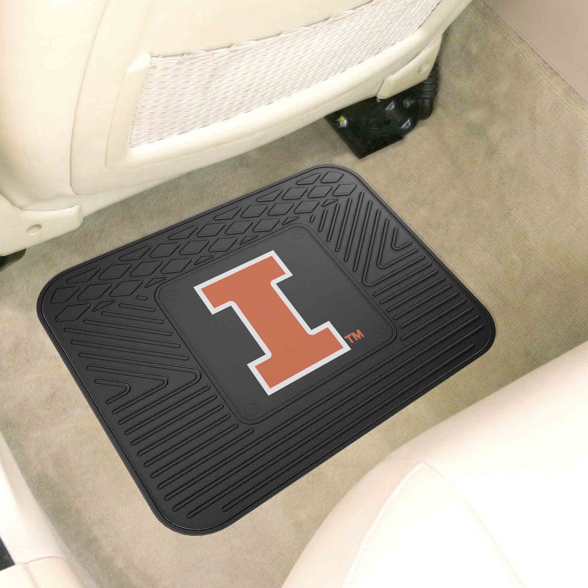 Illinois Illini Back Seat Car Utility Mat - 14in. x 17in. - Illinois