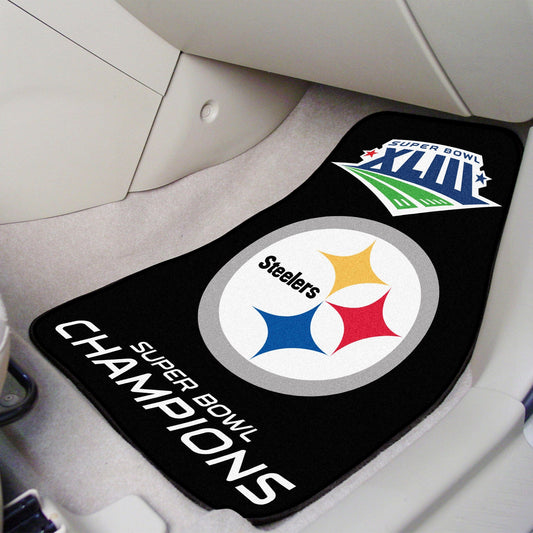 Pittsburgh Steelers Front Carpet Car Mat Set - 2 Pieces, 2009 Super Bowl XLIII Champions - Pittsburgh Steelers