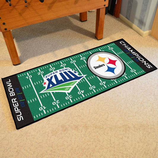 Pittsburgh Steelers Field Runner Mat - 30in. x 72in., 2009 Super Bowl XLIII Champions - Pittsburgh Steelers
