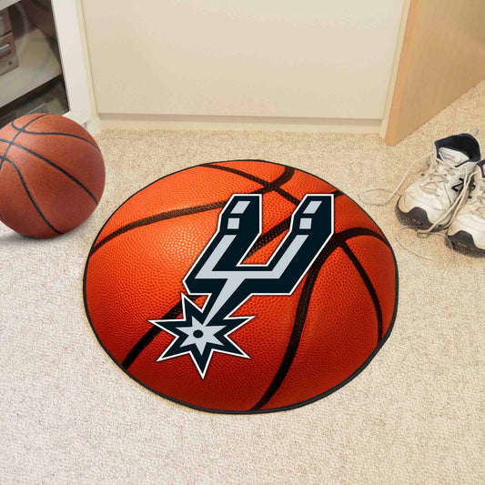 San Antonio Spurs Basketball Rug - 27in. Diameter - San Antonio Spurs