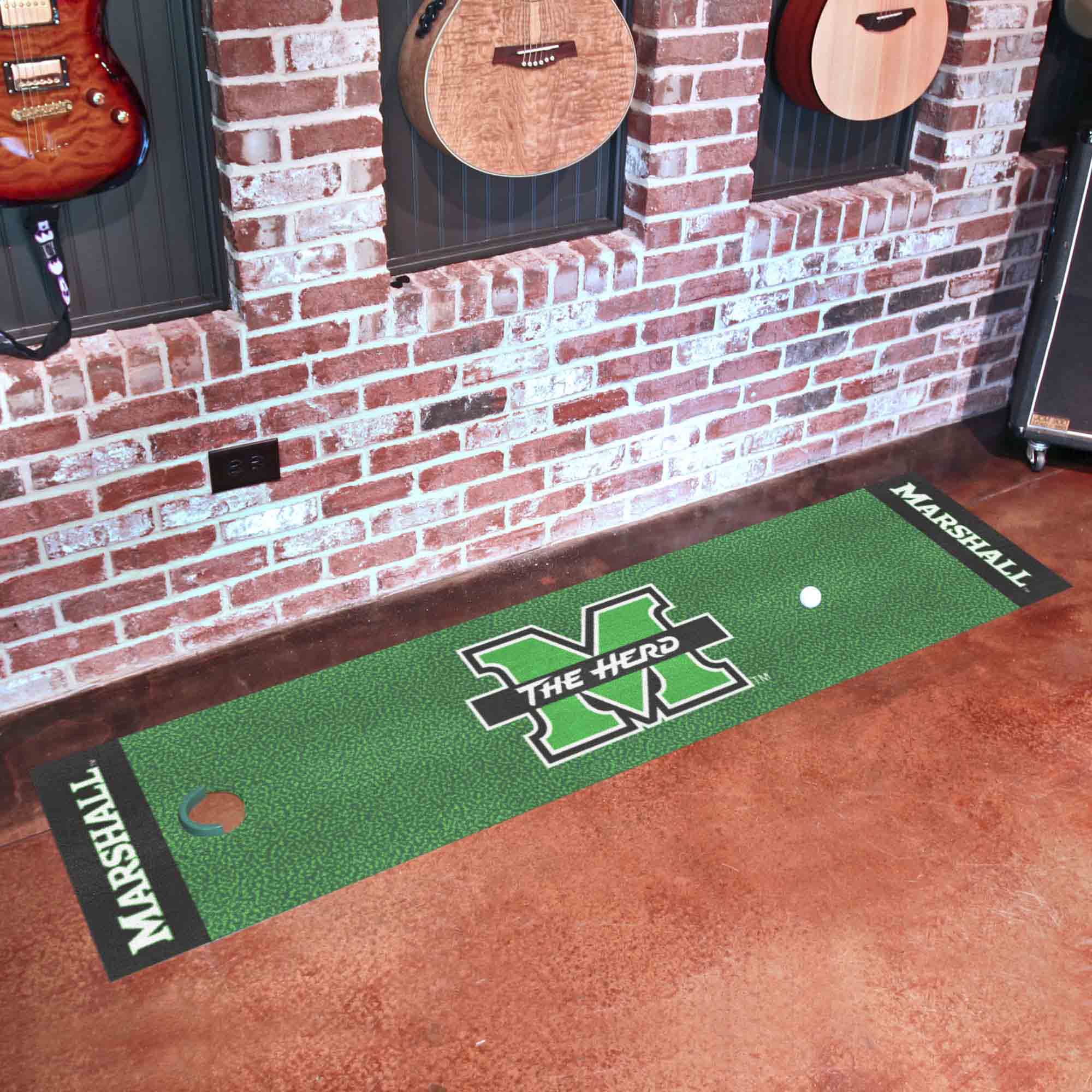 Marshall Thundering Herd Putting Green Mat - 1.5ft. x 6ft. - Marshall