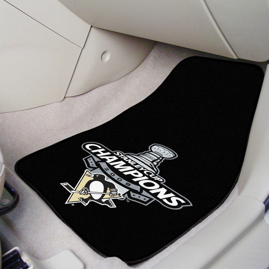 Pittsburgh Penguins Front Carpet Car Mat Set - 2 Pieces, 2009 NHL Stanley Cup Champions - Pittsburgh Penguins