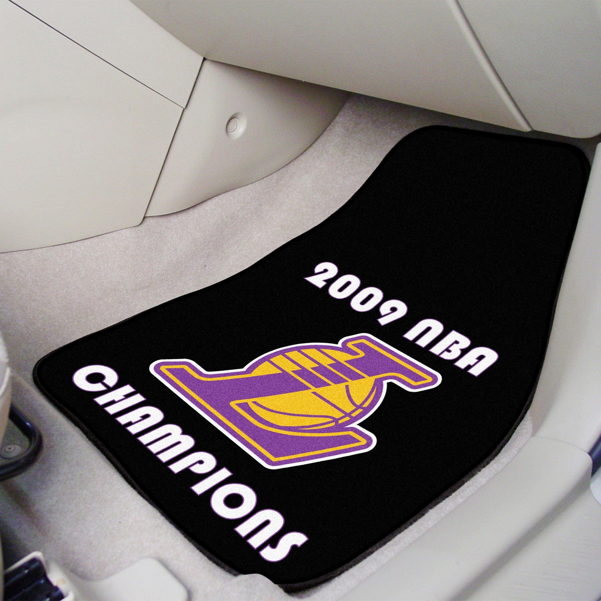 Los Angeles Lakers 2009 NBA Champions Front Carpet Car Mat Set - 2 Pieces - Los Angeles Lakers