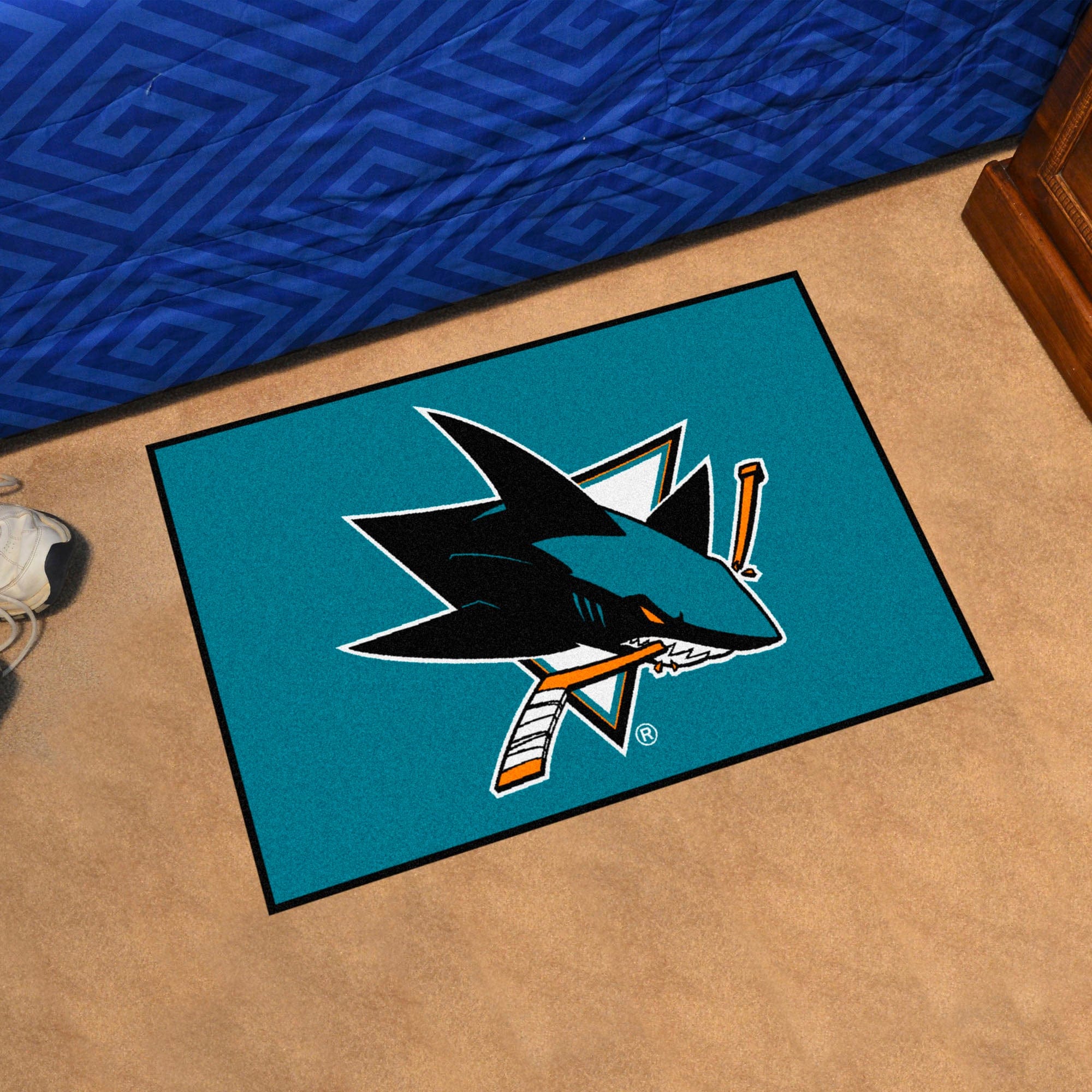 San Jose Sharks Starter Mat Accent Rug - 19in. x 30in. - San Jose Sharks