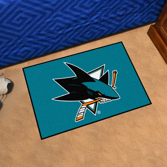 San Jose Sharks Starter Mat Accent Rug - 19in. x 30in. - San Jose Sharks